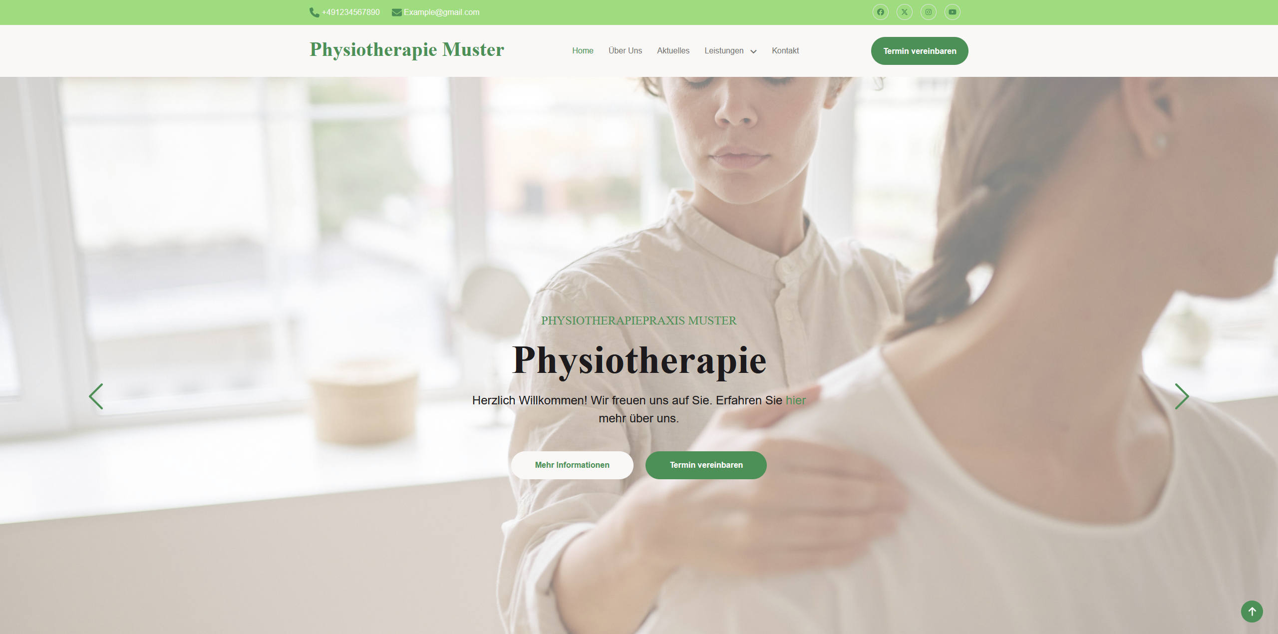 Bild der Website Physiopraxis Muster